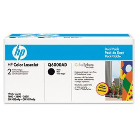Q6000AD Toner, 2500 Page-Yield, 2/Box, Blacktoner 