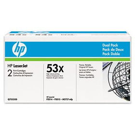 Q7553XD (HP 53X) Toner, 7000 Page-Yield, 2/Box, Blacktoner 