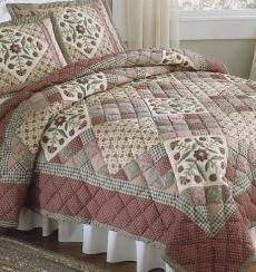 Sweet Melissa Twin Quilt with Pillow Shamsweet 