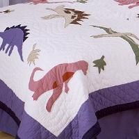 Dinosaurs Full / Queen Quilt with 2 Shamsdinosaurs 