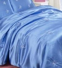 Cool Satin Twin Sheet Set Color: Blue