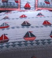 Sailing Adventure Full / Queen Quilt with 2 Shamssailing 