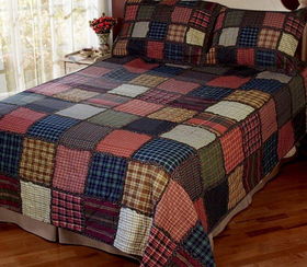 Rag Plaid Full / Queen Quilt with 2 Shams