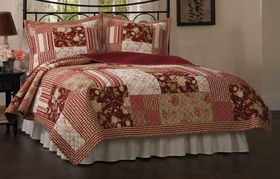 Red Alert King Quilt with 2 Shams