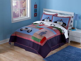 Police Twin Quilt with Pillow Sham