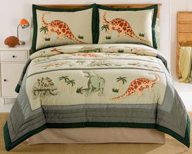 Dino Dave Full / Queen Quilt with 2 Shamsdino 