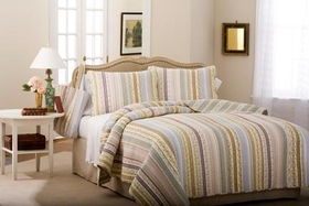 Timeless Stripe King Quilt with 2 Shamstimeless 