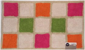 Windowpane Rug 21 x 34 Rug Orange / Pink