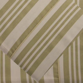 210 Cotton Stripe Queen Sheet Set Sage/Natural