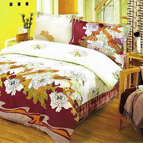 Blancho Bedding - [Early Peony] 100% Cotton 4PC Duvet Cover Set (Queen Size)(Comforter not included)blancho 