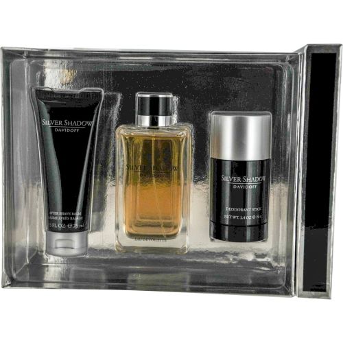 SILVER SHADOW by Davidoff EDT SPRAY 3.4 OZ & AFTERSHAVE BALM 2.5 OZ & DEODORANT STICK 2.5 OZsilver 