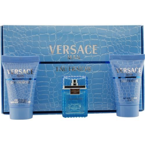 VERSACE MAN EAU FRAICHE by Gianni Versace EDT .17 OZ MINI & AFTER SHAVE BALM .8 OZ MINI & SHOWER GEL .8 OZ MINIversace 