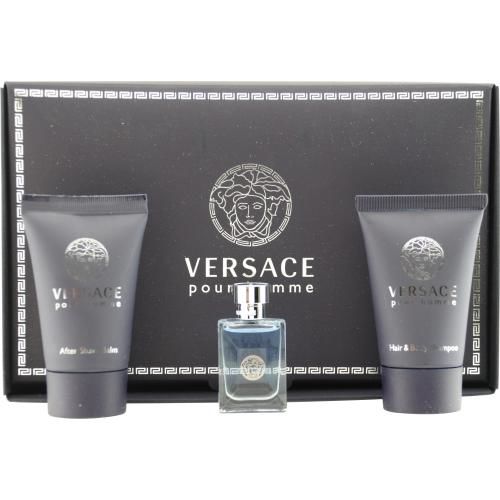 VERSACE SIGNATURE by Gianni Versace EDT .17 OZ MINI & AFTER SHAVE BALM .8 OZ & HAIR AND BODY SHAMPOO .8 OZversace 