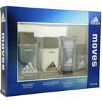 ADIDAS MOVES by Adidas EDT SPRAY 3.4 OZ & EDT SPRAY .5 OZ & HAIR AND BODY WASH 2 OZ & AFTERSHAVE BALM 1.7 OZadidas 