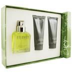 ETERNITY by Calvin Klein EDT SPRAY 3.4 OZ & AFTERSHAVE BALM 3.4 OZ & BODY WASH 3.4 OZeternity 