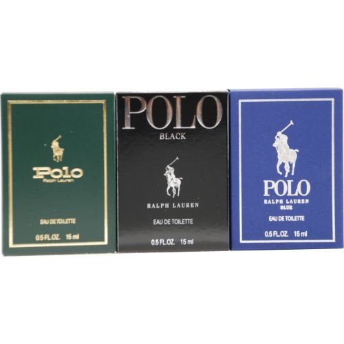 RALPH LAUREN VARIETY by Ralph Lauren 3 PIECE MINI VARIETY WITH POLO & POLO BLUE & POLO BLACK AND ALL EDT .5 OZralph 