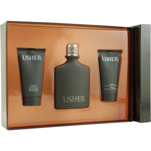 USHER by Usher EDT SPRAY 3.4 OZ & AFTERSHAVE SOOTHER 2.5 OZ & SHOWER GEL 2.5 OZusher 