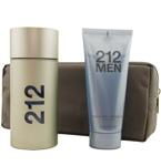 212 by Carolina Herrera EDT SPRAY 3.4 OZ & AFTERSHAVE GEL 3.4 OZ & TOILETRY BAG (TRAVEL OFFER) *DNU SEE SET