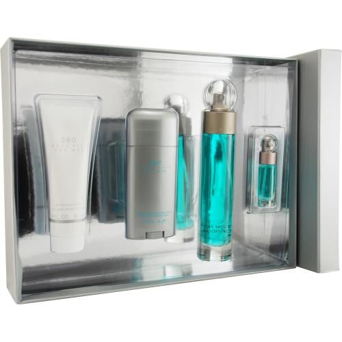 PERRY ELLIS 360 by Perry Ellis EDT SPRAY 3.4 OZ & AFTERSHAVE BALM 3 OZ & DEODORANT STICK ALCOHOL FREE 2.75 OZ & EDT SPRAY .25 OZperry 