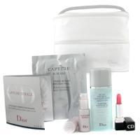 CHRISTIAN DIOR by Christian Dior Travel Set: Capture R-Mask+ Capture Totale + Cleansing Oil + Eyezone Fiber Patch + Rouge Dior + Bag--5pcs+1bag