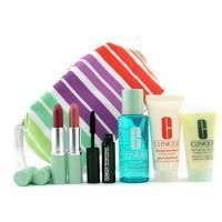 CLINIQUE by Clinique Travel Set: DDML 30ml+ Rinse Off Eye Remover 60ml+ Deep Comfort B/L 40ml+ 2xLipstick+ Mascara+ Bag--6pcs+1bag