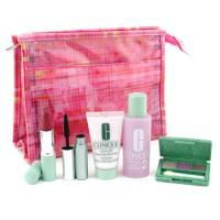 CLINIQUE by Clinique Travel Set: Cleanser + Lotion 2 + Lipstick + Mascara + Eye Palette + Bag--5pcs+1bag