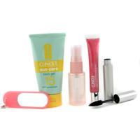 CLINIQUE by Clinique Travel Set: Body Gel SPF15 75ml + CS Glossy 14ml + Masc. + Moisture Spray + Mirror--5pcs