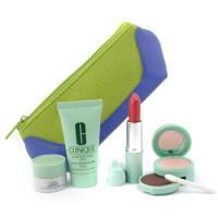 CLINIQUE by Clinique Travel Set: Cleanser 30ml + Eye Cream 5ml + Eye Colour 3g + Lipstick 4g + Eye Shadow Applicator+Bag--5pcs+1bagclinique 