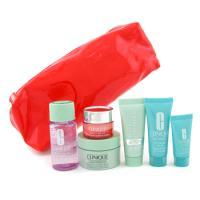 CLINIQUE by Clinique Travel Set: Makeup Remover + Day Cream + Serum + Eye Cream + Mask + Sun Block + Bag--6pcs+1bag