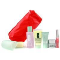 CLINIQUE by Clinique Travel Set: Soap + Lotion 2 + D.D.M.L + Repairwear Contour + Sun Block + Lip Gloss + Bag--6pcs+1bag