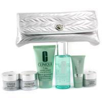 CLINIQUE by Clinique Repairwear Travel Set: Face Scrub + Lotion + Sunblock + Cream + Night Cream + Eye Cream + Bag--6pcs+1bagclinique 