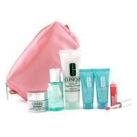 CLINIQUE by Clinique Travel Set: Cleanser + Lotion + Turnaround + Turnaround Mask + Repairwear Night Cream + Lip Gloss--6pcs+1bag