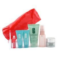 CLINIQUE by Clinique Travel Set: Face Scrub + Face Spray + Turnaround Renewer + Mask + Repairwear Night Cream + Bag--5pcs+1bagclinique 