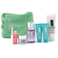 CLINIQUE by Clinique Travel Set: Make Up Remover + Cleanser + Night Cream + Turnaround Renewer + Mask + Lipgloss + Bag--6pcs+bagclinique 