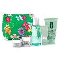 CLINIQUE by Clinique Travel Set: Face Scrub 50ml + Lotion 60ml + Repairwear 15ml + Eye Cream 7ml + Sun Block 15ml + Bag--5pcs+1bag