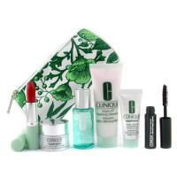 CLINIQUE by Clinique Travel Set: Cleanser + Moisture Lotion 2 + Repairwear Concentrate + Night Cream + Mascara +Lipstick--6pcs+1bag