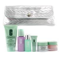 CLINIQUE by Clinique Travel Set: Scrub + Moisture Lotion 1 + Moisture Surge + Repairwear Night Cr. + Superbalm + Bag--6pcs+1bag