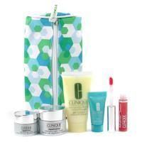 CLINIQUE by Clinique Travel Set: DDMG + Night Cream + Eye Cream + Turnaround Renewer + Lip Gloss + Bag--5pcs+1bag