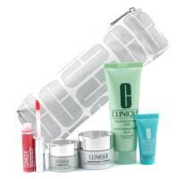 CLINIQUE by Clinique Travel Set: Liquid Soap + Repairwear Contour + Eye Carem + Turnaround Renewer + Lip Gloss + Bag--5pcs+1bag
