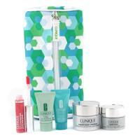 CLINIQUE by Clinique Travel Set: Face Scrub + Repairwear Contour + Eye Cream + Turnaround Renewer + Lip Gloss + Bag--5pcs+1bag