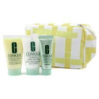 CLINIQUE by Clinique Travel Set: Cream Cleanser 30ml + DDML 30ml + Continuous Moisturizer 15ml + Bag--3pcs+1bag