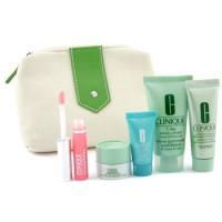 CLINIQUE by Clinique Travel Set: Scrub 30ml + Continuous Cream 15ml + Turnaround Renewer 7ml + Eye Cream 5ml + Liploss 2.--5pcs+1bag