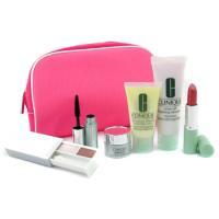 CLINIQUE by Clinique Travel Set: Cleanser + D.D.M.L + Eye Cream + Lip Stick + Mascara + Eye Shadow Duo--6pcs+1bag