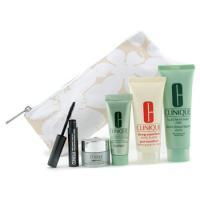 CLINIQUE by Clinique Travel Set: Facial Soap + Continuous Cream + Repairwear Eye Cream + Body Butter + Mascara--5pcs+1bag