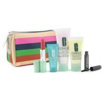 CLINIQUE by Clinique Travel Set: Cleanser + D.D.M.L. + Turnaround Renewer + Lipstick + Mascara + Bag--5pcs+1bagclinique 