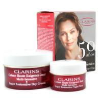 Clarins by Clarins Super Restorative Set: Day Cream 50ml + Night Cream 15ml--2pcs