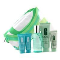 CLINIQUE by Clinique Travel Set: Facial Soap + Lotion 2 + Continuous Cream + Trunaround Renewer + Trunaround Mask--5pcs+1bagclinique 