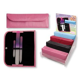 Beauti-file 3-Piece Glass Nail File Set w/Display Case Pack 24beauti 