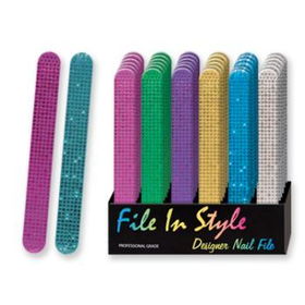 Sparkling File-in-Style Nail Files W/Display Case Pack 72sparkling 