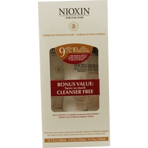 NIOXIN by Nioxin SET-3 PIECE MAINTENANCE KIT SYSTEM 3 WITH CLEANSER 10.1 OZ & SCALP THERAPY 5.07 OZ & SCALP TREATMENT 3.38 OZ (PACKAGING MAY VARY)nioxin 